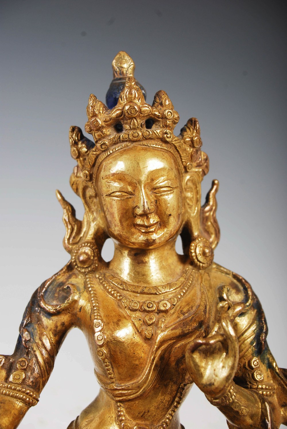 A Chinese gilt bronze figure of Buddha, Qing Dynasty, 16.5cm high. - Image 3 of 5