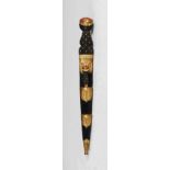 A late 19th century Black Watch Officer's ebonised and gilt metal mounted dirk, R.& H.B. Kirkwood,