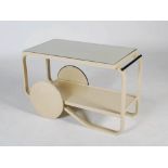 Alvar Aalto, a later painted 901 tea trolley, with original ivorine label, the details rubbed,