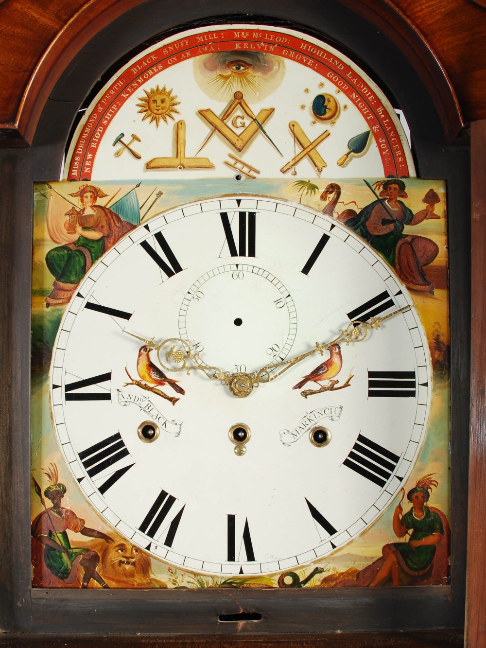 A 19th century mahogany musical longcase clock of Masonic Interest, ANDW. BLACK, MARKINCH, the - Image 3 of 8