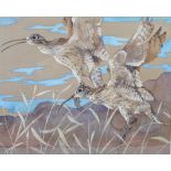 AR Ralston Gudgeon RSW (1910-1984) Curlews rising watercolour, signed lower right 48.5cm x 60.5cm