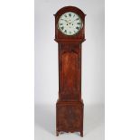 A 19th century mahogany longcase clock, R. Robertson, Perth, the circular enamel dial with Roman