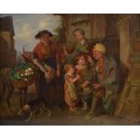 Follower of William Hogarth (19th century) The blind beggar oil on panel 29.5cm x 36.5cm