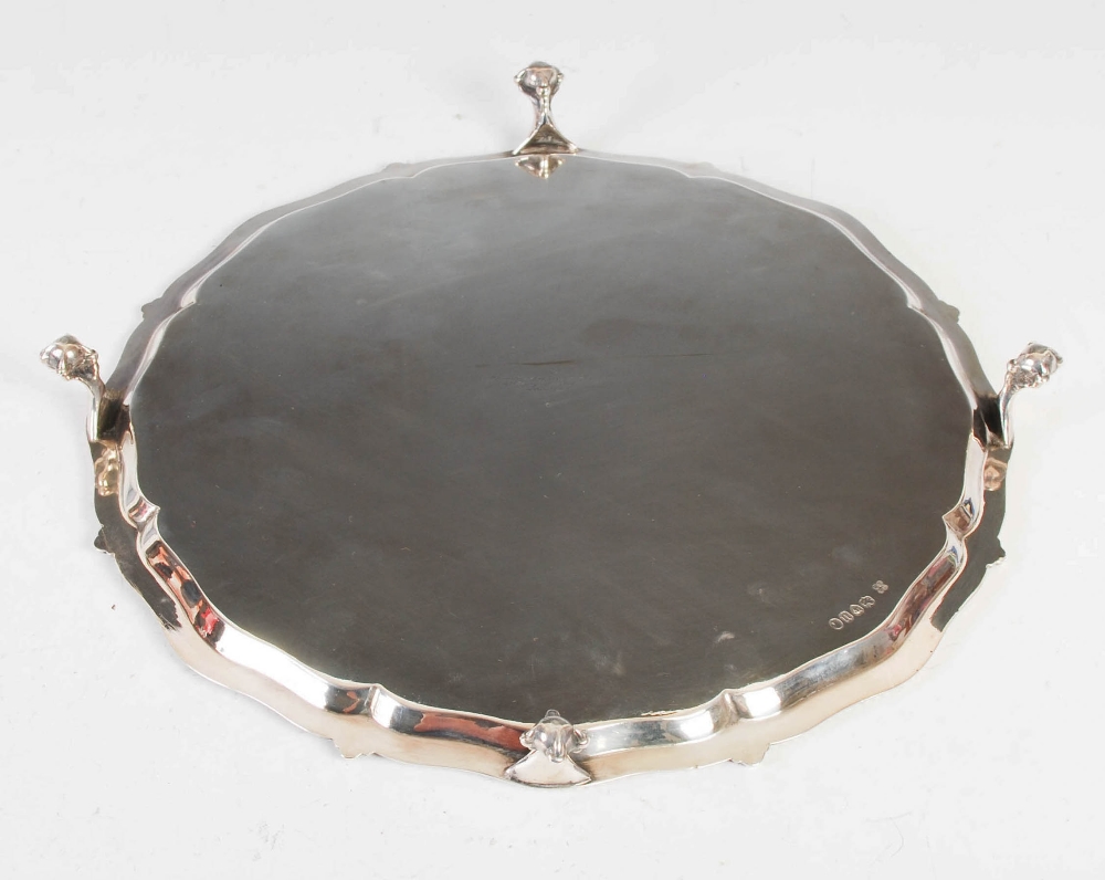 A Victorian silver salver, London, 1875, makers mark of JB over EB, of shaped circular form with - Image 4 of 6