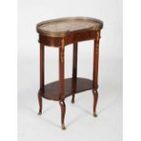 A late 19th century French Transitional style rosewood and gilt metal mounted kidney-shaped