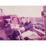 Royal Family Interest- a coloured photograph of Charles and Anne sailing on Bloodhound 1967,
