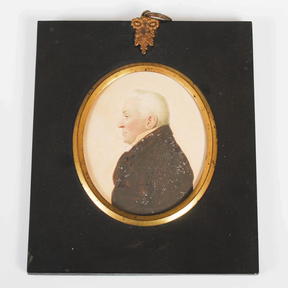 18th century/ 19th century British School Half length portrait miniature of Lieutenant- Colonel