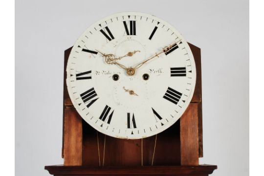 A 19th century mahogany longcase clock, R. Robertson, Perth, the circular enamel dial with Roman - Image 6 of 8