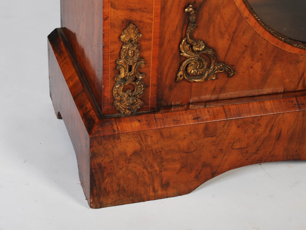 A Victorian walnut and gilt metal mounted credenza, the rectangular top and plain frieze above two - Image 3 of 6