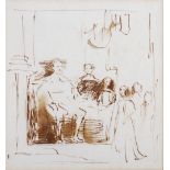 Sir David Wilkie RA (1785-1841) Study after Van Dyke ink, inscribed on label verso 10.5cm x 10cm