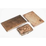 Three assorted early 20th century silver cigarette cases, comprising; Birmingham, 1918, makers