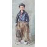 Henry Wright Kerr RSA RSW (1857-1936) Portrait of a Dutch boy watercolour, signed lower right and
