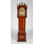 A Late 18th/ early 19th century mahogany and marquetry inlaid longcase clock, A. Buchan, Bridgend,