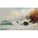 Bret Hayes (1880-1940) Seascape with fishing boat oil on canvas, signed lower left 75cm x 125.5cm