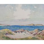 William Stewart Orr RSW (1872-1944) Seascape, looking out from Iona watercolour, signed lower left