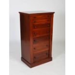 A 19th century mahogany Wellington chest, the rectangular top above seven long graduated drawers