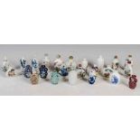 A collection of twenty four Chinese porcelain snuff bottles, Qing Dynasty and later, various