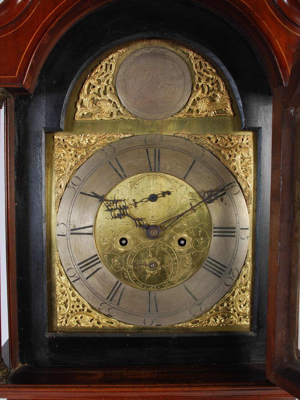 A Late 18th/ early 19th century mahogany and marquetry inlaid longcase clock, A. Buchan, Bridgend, - Image 3 of 9
