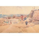 AR Ada Hill Walker (1879-1955) Open air swimming pool, St. Andrews watercolour 18cm x 26.5cm