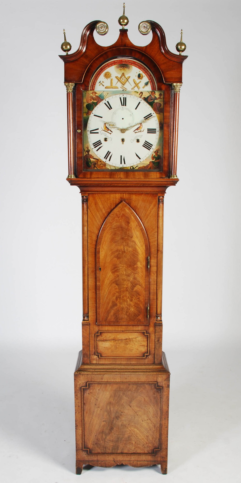 A 19th century mahogany musical longcase clock of Masonic Interest, ANDW. BLACK, MARKINCH, the