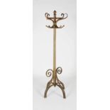 A late 19th/ early 20th century Thonet style green painted bentwood coat stand, 202cm high.