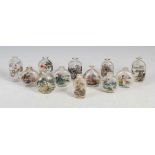 A collection of twelve Chinese inside painted glass snuff bottles, Qing Dynasty and later, to