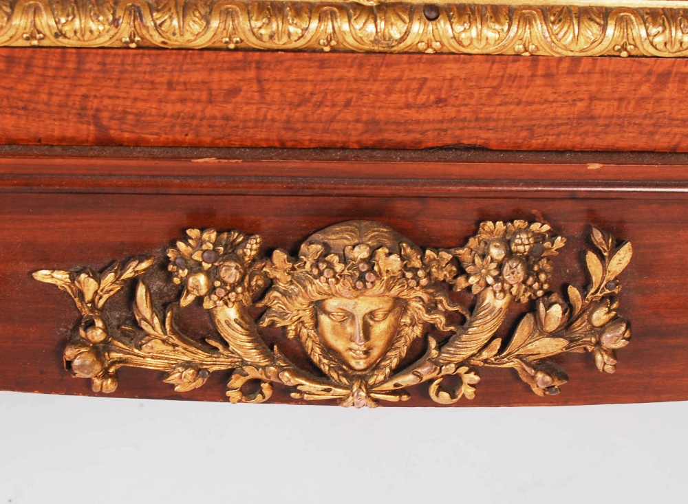 A late 19th century French satinwood and gilt metal mounted side cabinet, the mottled black, white - Image 5 of 7