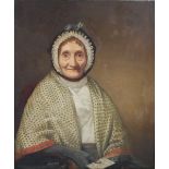 Early 19th century British School Half length portrait of Mary Cameron (nee Adair) 1731-1818,