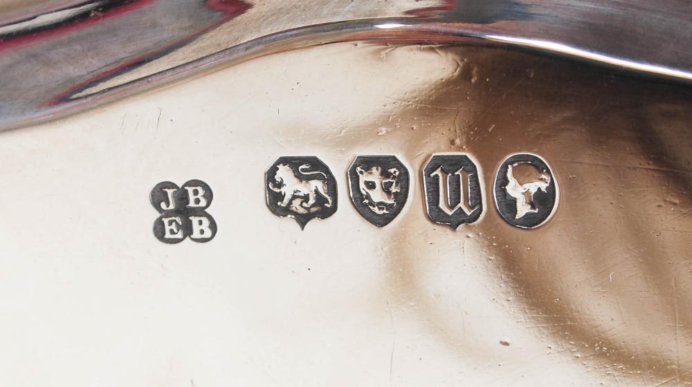 A Victorian silver salver, London, 1875, makers mark of JB over EB, of shaped circular form with - Image 6 of 6
