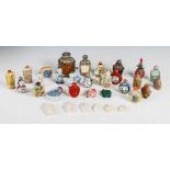 A collection of thirty four assorted Chinese snuff bottles, various mediums, decoration and sizes (