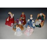 COLLECTION OF SEVEN ROYAL DOULTON FIGURES, TO INCLUDE 'INVITATION' HN2170, 'ANDREA' HN3058, 'BEACH