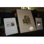 A. SIMES - LOCH KATRINE AND ANOTHER, BEN LOMOND AND LOCH LOMOND, PAIR OF ETCHINGS, SIGNED IN PENCIL,