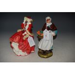 TWO ROYAL DOULTON FIGURES, 'COUNTRY LASS' HN1991, 'TOP OF THE HILL' HN1834.