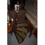 REPRODUCTION STAINED BEECH FOUR TIER LIBRARY STEP.