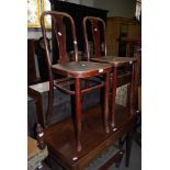 A PAIR OF THONET BENTWOOD HIGH CHAIRS