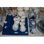 BOXED ROYAL WORCESTER MAYFIELD PATTERN CAKE PLATE, BOXED CORRESPONDING CAKE LIFTER, TOGETHER WITH