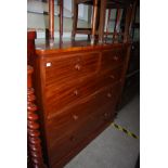 19TH CENTURY MAHOGANY CHEST OF TWO SHORT OVER THREE LONG GRADUATED DRAWERS