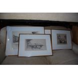 A GROUP OF FOUR ETCHINGS TO INCLUDE FRED A. FARRELL
