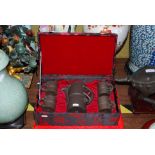 A BOXED CHINESE YIXING COFFEE SET