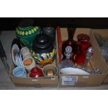 TWO BOXES - ASSORTED CERAMICS AND GLASSWARE