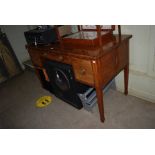 A GEORGE III MAHOGANY AND BOXWOOD LINED SIDEBOARD, CENTRAL FRIEZE DRAWER STAMPED 'FROM W. WILLIAMSON