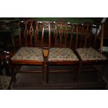 A SET OF FOUR 19TH CENTURY MAHOGANY DINING CHAIRS