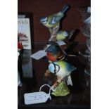 GROUP OF THREE BESWICK BIRD FIGURES TO INCLUDE BLUE TIT 992, CHAFFINCH 991, WHITETHROAT 2106, AND