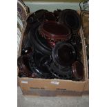 BOX - LARGE QUANTITY OF CHINESE CARVED HARDWOOD STANDS, VARIOUS SIZES