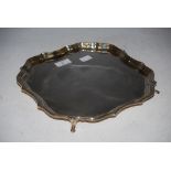 A CHESTER SILVER SQUARE-SHAPED SALVER. 18.8 TROY OZ.