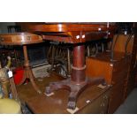 A LATE 19TH CENTURY MAHOGANY FOLDING CARD TABLE, THE TOP OF RECTANGULAR FORM WITH CIRCULAR GREEN