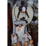 TWO MODERN CERAMIC RELIGIOUS FIGURES INCLUDING 'THE RESURRECTION' BY THE FRANKLIN MINT , AND A