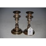 A PAIR OF LONDON SILVER CANDLESTICKS WITH DETACHABLE SCONCES.