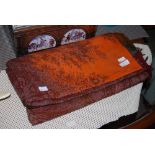 A LATE 19TH / EARLY 20TH CENTURY ORANGE GROUND PAISLEY SHAWL