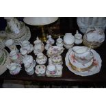 ASSORTED ROYAL CROWN DERBY 'DERBY POSIES', TO INCLUDE PART TEA SET, CRUETS, TRINKET BOXES,